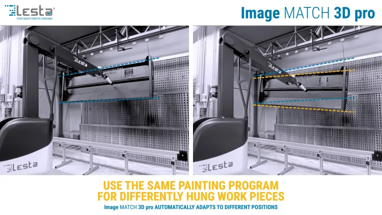 Image MATCH 3D pro - Accessorio che scansiona la reale posizione dei pezzi e adegua il percorso di verniciatura in automatico sia per impianti di verniciatura industriale a liquido che a polvere