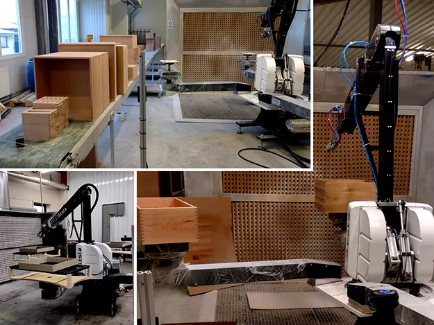 Sistemi automatizzati con robot per impianti di finishing e verniciatura industriale sia a liquido che a polvere